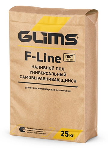 Наливной пол быстротвердеющий безусадочный самовыравнивающийся GLIMS F-Line, 25 кг