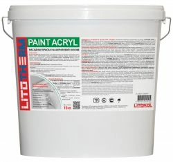 Фасадная краска LITOTHERM Paint Acryl, LITOKOL (База А), ведро, 20 кг