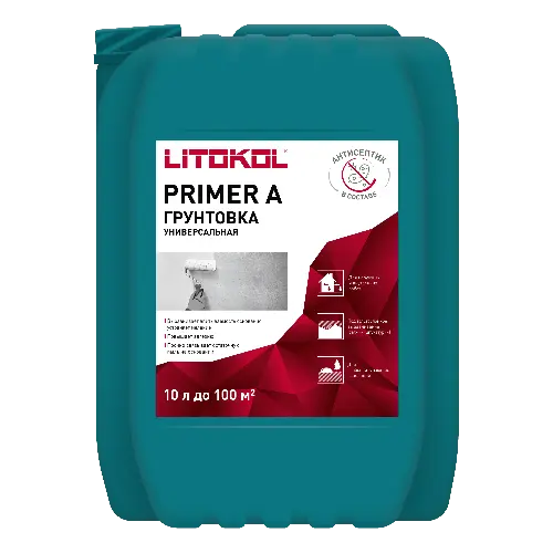 Грунтовка Primer A, LITOKOL, канистра, 10 кг