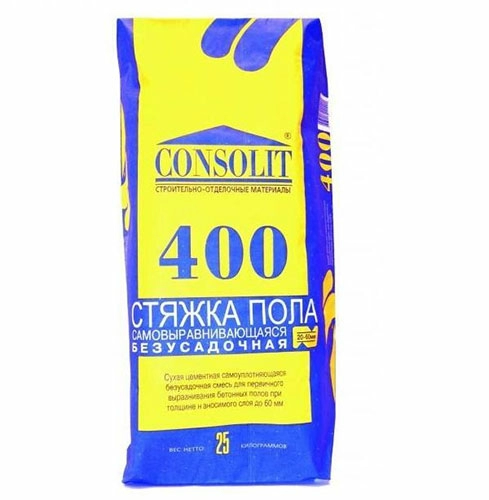 CONSOLIT 400 Стяжка пола самовыравнивающая (20-60мм), 25 кг КОНСОЛИТ, мешок