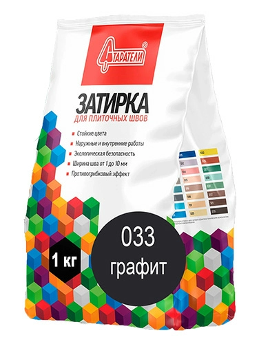 Затирка для плиточных швов Графит 033, 1 кг, Старатели, мешок