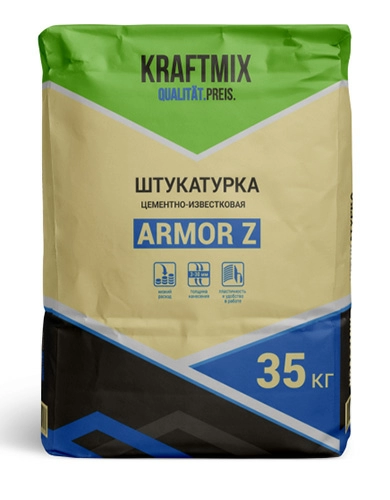 Штукатурка цементная Armo-Z, 35 кг, Крафтмикс