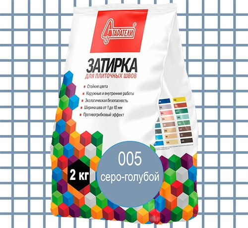 Затирка для плиточных швов Серо-голубая 005, 2 кг, Старатели, мешок