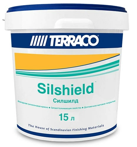 Силиконовая фасадная краска краска работ TERRACO SILSHIELD 15 л ведро