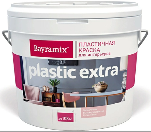 Bayramix Plastic Extra краска матовая на акриловой основе для интерьеров, 0.9 л