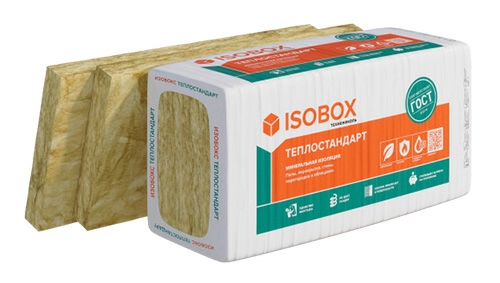 Мат минераловатный ISOBOX 40 P Теплостандарт, 65600x610x50 мм, 8,78 м2, Технониколь