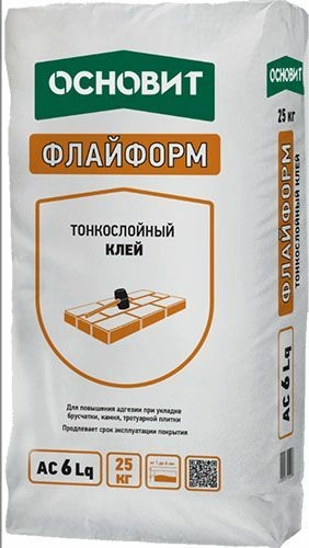 Клей для укладки брусчатки и камня тонкослойный ОСНОВИТ ФЛАЙФОРМ AC6 Lq (25кг), мешок