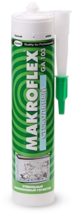 Герметик силиконовый для стекла Makroflex GA103 белый 300 мл.