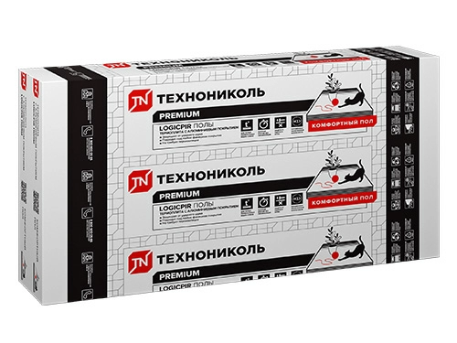 Утеплитель/Теплоизоляция LOGICPIR Полы ФЛ/ФЛ L- 1,90х0,6х30, Технониколь, PIR-плита теплоизоляционная с Г-образной кромкой