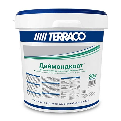 Краска для пола акриловая TERRACO DIAMONDCOAT износостойкая, 20 кг ведро