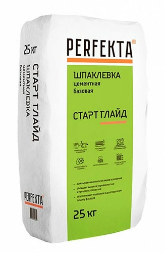 Шпаклевка цементная базовая Старт Глайд МН белый, 25 кг