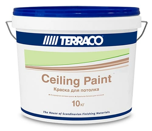Terraco Ceiling Paint, акриловая краска для потолков, 10 кг