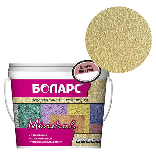 Декоративная штукатурка Боларс Mineral Odysseus 150, акриловая, шуба, ведро 45 кг