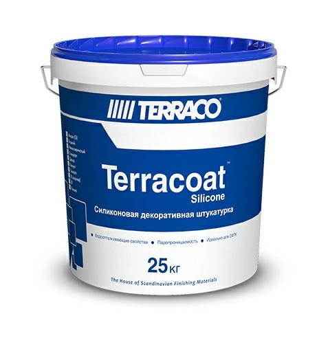 Декоративная штукатурка Terraco TERRACOAT GRANULE Silicon 2 мм, на силиконовой основе со сглаженной текстурой типа «шуба» 25 кг ведро