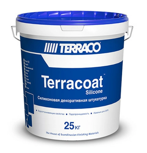 Декоративная штукатурка Terraco TERRACOAT Silicone XL на силиконовой основе с текстурой типа «короед» 1,5 mm, База NP, 25 кг ведро