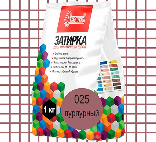 Затирка для плиточных швов цвет Пурпурная 025, 1 кг, Старатели, мешок