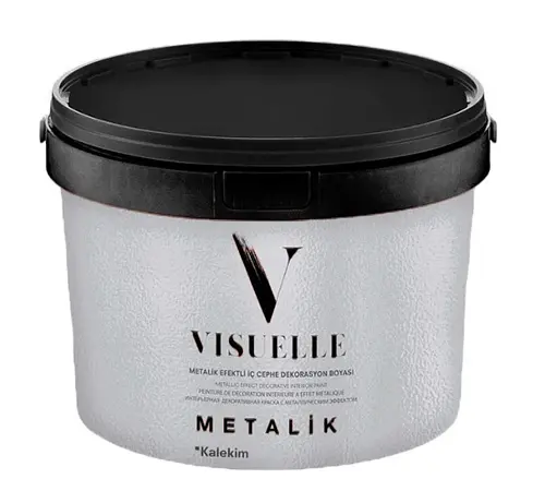 Декоративная краска с металлическим эффектом VISUELLE Metalik Серебристая 1 кг, Kalekim
