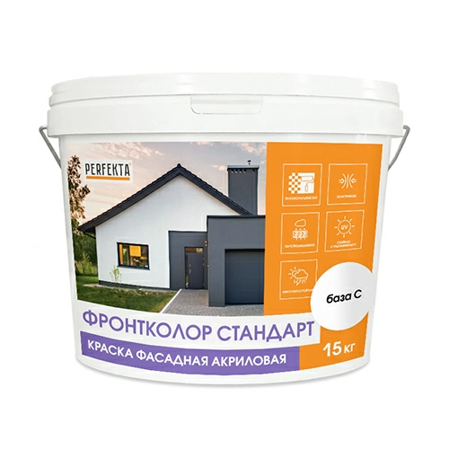Краска фасадная акриловая Perfekta Фронтколор Стандарт база C, 15 кг