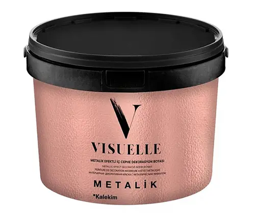 Декоративная краска с металлическим эффектом VISUELLE Metalik Темно-красная 2,5 кг, Kalekim