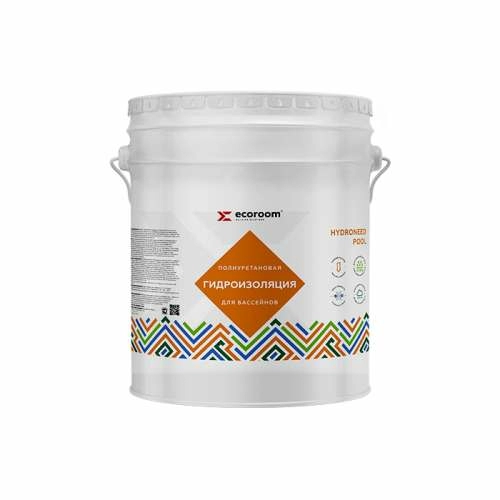 Гидроизоляция Ecoroom Hydroneed Pool, 10 кг, полиуретановая для кровли, ведро