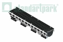 Лоток водоотводный пластиковый PolyMax Drive ЛВ-15.21.20-ПП c РВ «шина» ВЧ кл.Е (к-т) 0824055, класс Е600, комплект, Стандартпарк