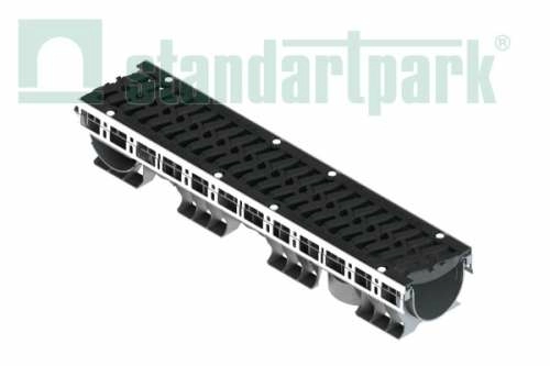 Лоток водоотводный пластиковый PolyMax Drive ЛВ-15.21.20-ПП c РВ «шина» ВЧ кл.Е (к-т) 0824055, класс Е600, комплект, Стандартпарк