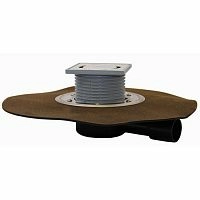 HL510NHPr Трап с гориз. выпуском, решёткой в подрамнике 123х123 мм, "СУХИМ" сифоном Primus, и полимербитумным полотном DN40/50