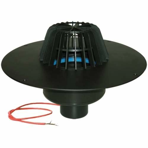 HL62.1F/1 Воронка для неэксплуатируемой кровли с верт. выпуском, корп. из ПП для приклеивания FPO-мембраны и электрообогревом DN110