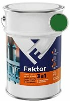 Грунт-эмаль FAKTOR на ржавчину 3 в 1 зеленая, барабан 20 кг