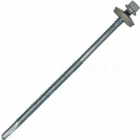 Саморез для сэндвич-панелей 6.3/5.5x185 мм RUSPERT (SILVER GREY), RAL 9006 бело-алюминиевый, 20 шт, Hardwex