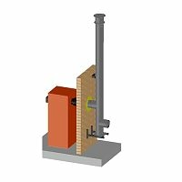 PERMETER ULTRA 50 мм, D200 мм, 4 м серый (настенный монтаж), стальной дымоход Schiedel