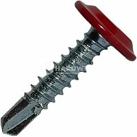 Усиленный саморез с прессшайбой со сверлом 4.2x19 мм RAL 3003 рубиново-красный, 1000 шт, Hardwex