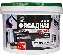 Краска Фасадная Люкс Акриловая ВД-АК-104, 14 кг