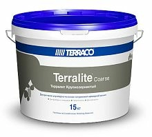 Мелкозернистая акриловая штукатурка Terralite Fine 02-F с мраморной крошкой, ведро 15 кг