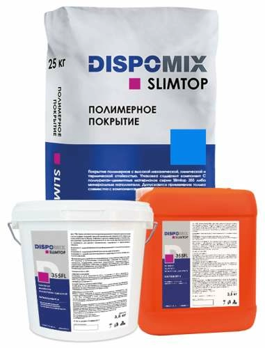 Покрытие наливное полиуретан-цементное Slimtop 355FL, голубой, 32 кг, Dispomix – ТСК Дипломат