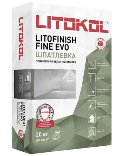 Финишная шпаклевка LITOFINISH FINE EVO, мешок, 20 кг, LITOKOL
