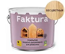 Покрытие FAKTURA защитно-декоративное для древесины бесцветное, ведро 9 л