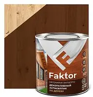 Антисептик FAKTOR декоративный для защиты и тонирования древесины 3 в 1 тик, банка 2,1 кг 