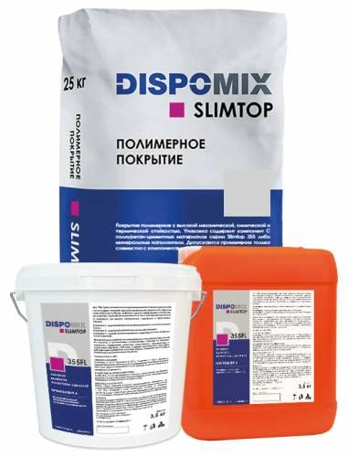 Покрытие наливное полиуретан-цементное Slimtop 355FL, светло-серый, 32 кг, Dispomix – ТСК Дипломат