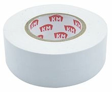 Изолента ПВХ 19 мм белая, 20 м, КМ