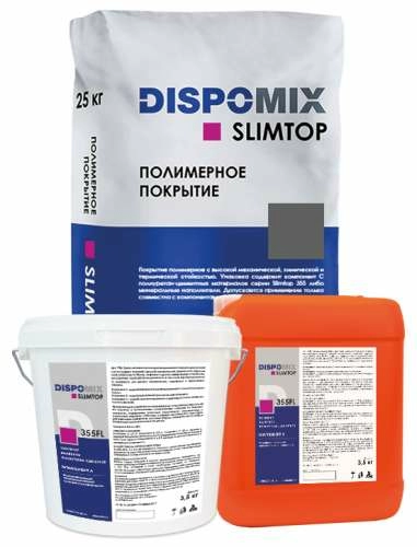 Покрытие наливное полиуретан-цементное Slimtop 355FL, темно-серый, 32 кг, Dispomix – ТСК Дипломат