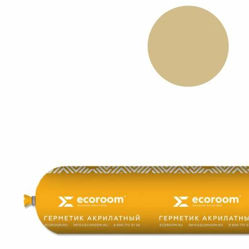 Герметик Ecoroom AS-16 PRO, 600 мл, сосна, для деревянного строения, файл-пакет