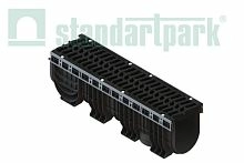 Лоток водоотводный пластиковый PolyMax Drive ЛВ-20.26.30-ПП с РВ "шина" ВЧ кл.Е (к-т) 08560355, класс Е600, комплект, Стандартпарк