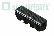 Лоток водоотводный пластиковый PolyMax Drive ЛВ-20.26.30-ПП с РВ щель. ВЧ кл.D (к-т) 0856034, класс D400, комплект, Стандартпарк