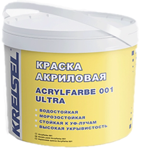 ACRYLFARBE 001 ULTRA, Фасадная акриловая краска, цветовая палитра  396 цветов, ведро, 8 л, цветовая группа 2, KREISEL