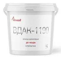 Краска акриловая супербелая для фасадов ВДАК-1190, 3 кг, Аквест