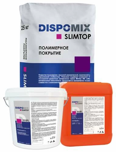 Покрытие наливное полиуретан-цементное Slimtop 355FL, бордовый, 32 кг, Dispomix – ТСК Дипломат