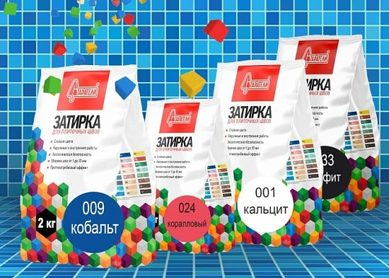 Вся палитра цветных затирок для швов Старатели