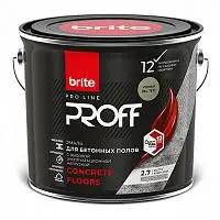 Эмаль BRITE PROFESSIONAL для бетонных полов кремниевый RAL 7032, ведро 2,7 кг