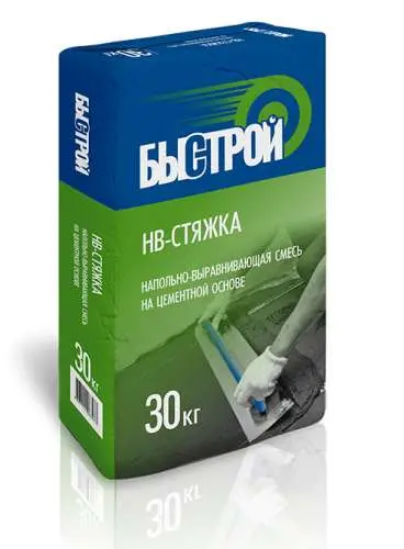 Быстрой НВ-Стяжка Грубый ровнитель, напольно-выравнивающая смесь на цементной основе, 30 кг